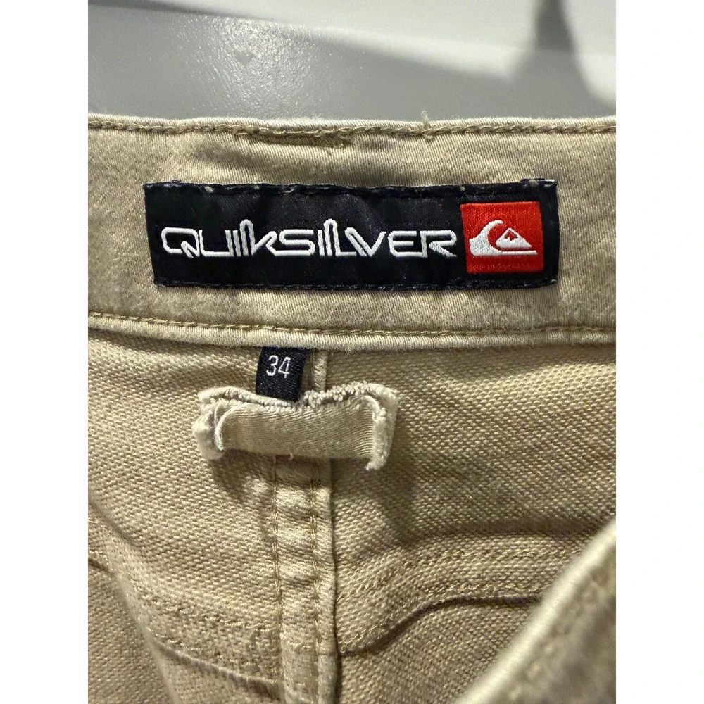 Quiksilver Mens Khaki Straight Leg 5-Pocket Chino Pants Size 34 Tan‎ RN169009